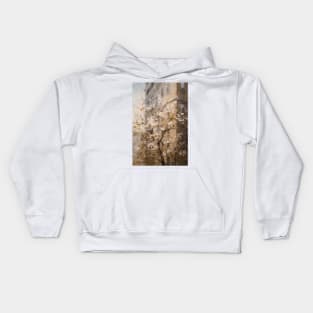 Spring's Arrival: Blossom Tree in Front of a Building Kids Hoodie